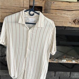 Cactus Cream and Brown Striped Casual Shirt